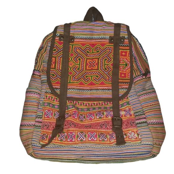 Boho💜Fold Over Backpack  - Picture 2 of 7